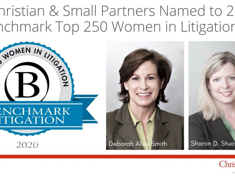 Sharon D. Stuart and Deborah Alley Smith Named to 2020 Benchmark Litigation’s Top 250 Women in Litigation