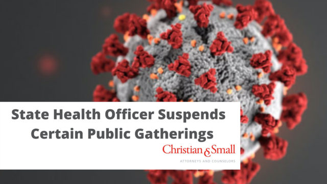 Order to Suspend Certain Public Gatherings Due to Covid-19 Risk